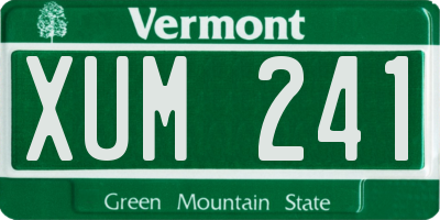 VT license plate XUM241