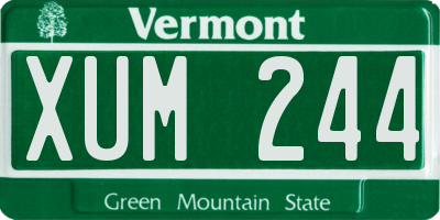 VT license plate XUM244