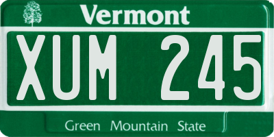 VT license plate XUM245