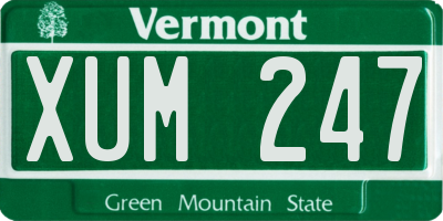 VT license plate XUM247