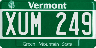VT license plate XUM249