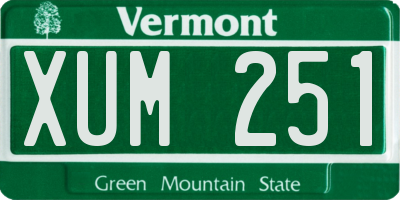 VT license plate XUM251