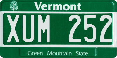 VT license plate XUM252