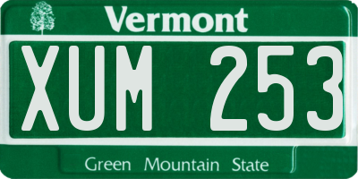 VT license plate XUM253