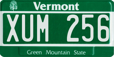 VT license plate XUM256