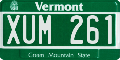 VT license plate XUM261
