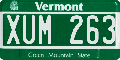 VT license plate XUM263