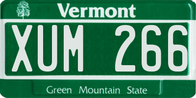 VT license plate XUM266