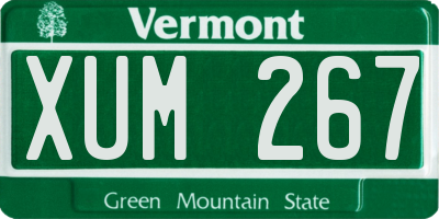 VT license plate XUM267