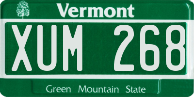 VT license plate XUM268