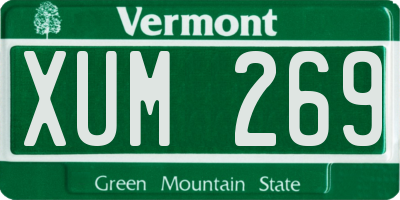 VT license plate XUM269