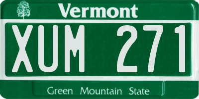 VT license plate XUM271