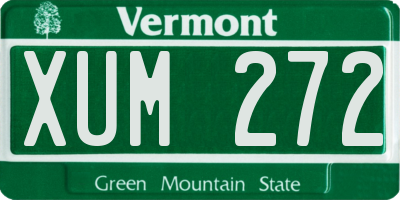VT license plate XUM272