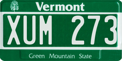 VT license plate XUM273