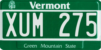 VT license plate XUM275