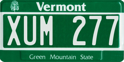 VT license plate XUM277