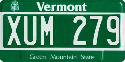 VT license plate XUM279