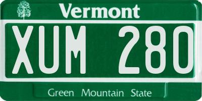 VT license plate XUM280