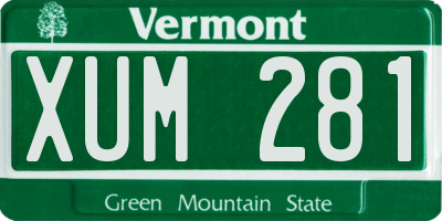 VT license plate XUM281