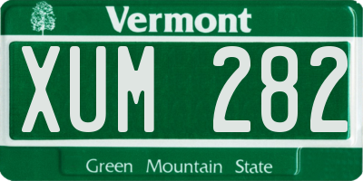 VT license plate XUM282