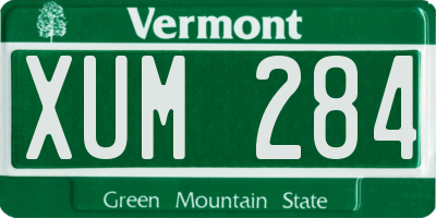 VT license plate XUM284