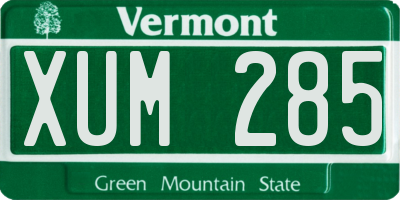 VT license plate XUM285