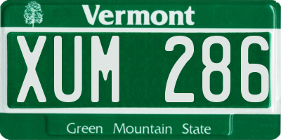 VT license plate XUM286