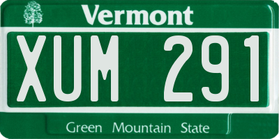 VT license plate XUM291