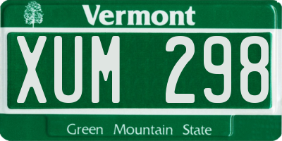 VT license plate XUM298