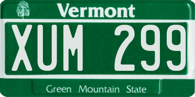 VT license plate XUM299