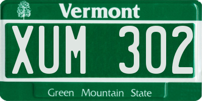 VT license plate XUM302