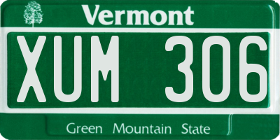VT license plate XUM306