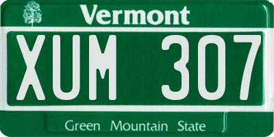 VT license plate XUM307