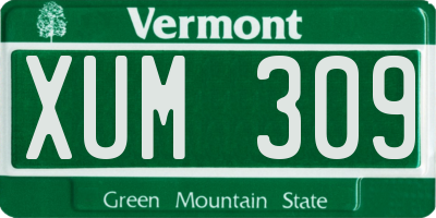 VT license plate XUM309