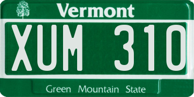 VT license plate XUM310