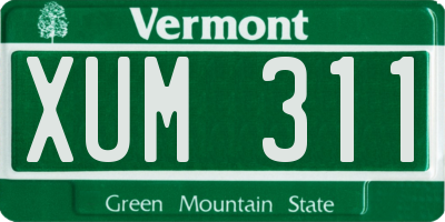 VT license plate XUM311