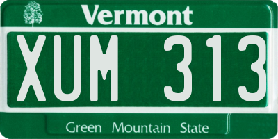 VT license plate XUM313