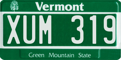VT license plate XUM319