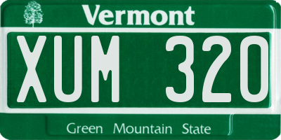 VT license plate XUM320