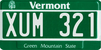 VT license plate XUM321