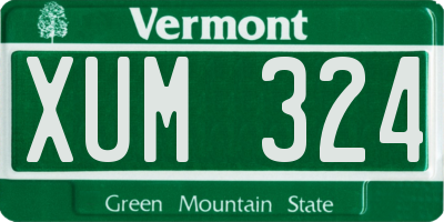 VT license plate XUM324