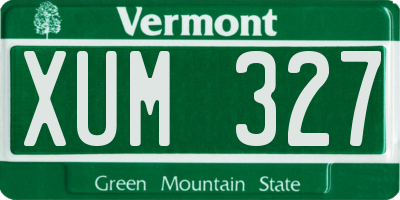 VT license plate XUM327