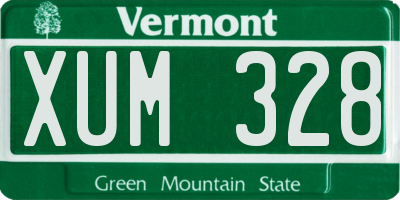 VT license plate XUM328