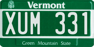 VT license plate XUM331