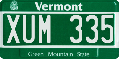 VT license plate XUM335