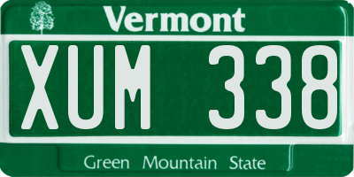 VT license plate XUM338