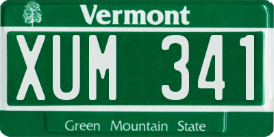 VT license plate XUM341
