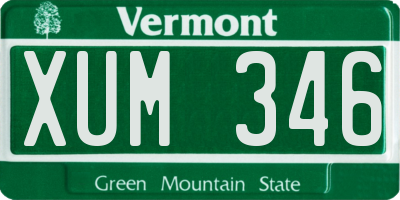 VT license plate XUM346