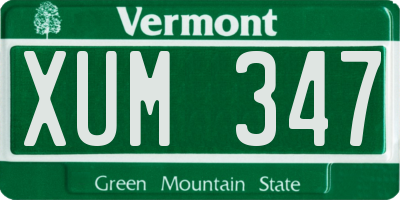 VT license plate XUM347
