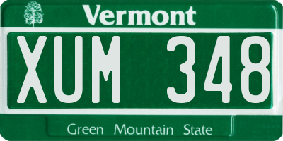 VT license plate XUM348